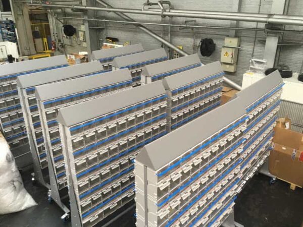 The TwinBin innovative storage solution to save production time...