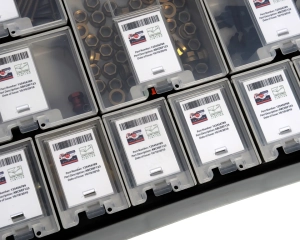 Close up of KitBox Kitting Case with product inside.